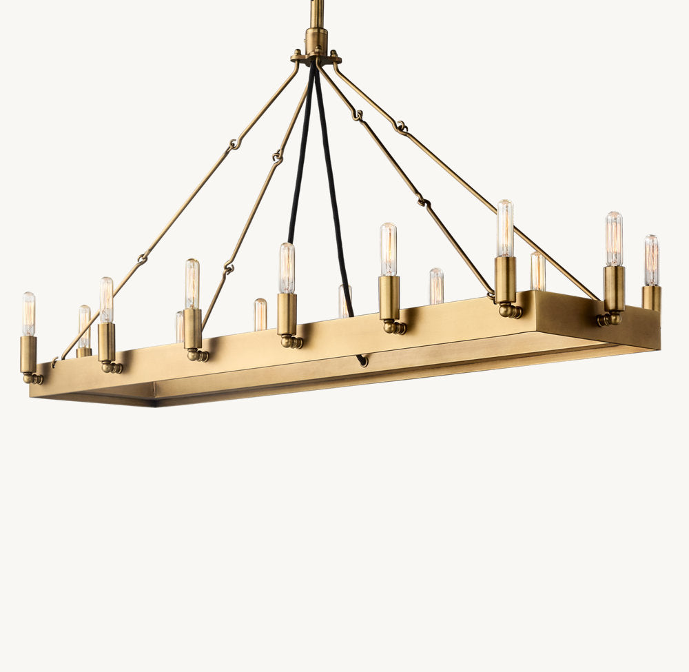 CAMINO VINTAGE FILAMENT RECTANGULAR CHANDELIER 41"