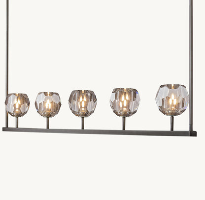 BOULE DE CRISTAL SMOKE GLASS LINEAR CHANDELIER 48"
