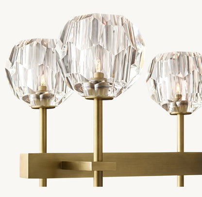 BOULE DE CRISTAL CLEAR GLASS DOUBLE LINEAR CHANDELIER 60"