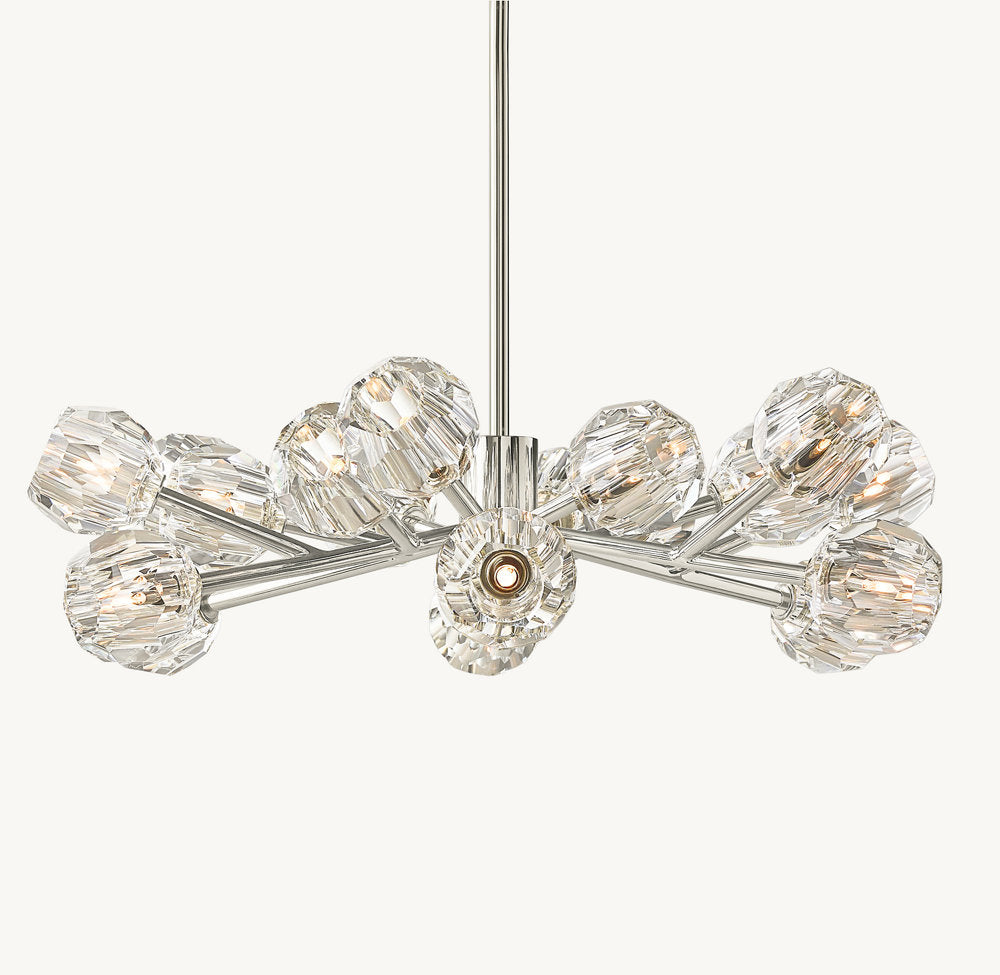 BOULE DE CRISTAL CLEAR GLASS ROUND CHANDELIER 36"