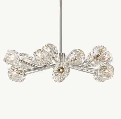 BOULE DE CRISTAL CLEAR GLASS ROUND CHANDELIER 36"