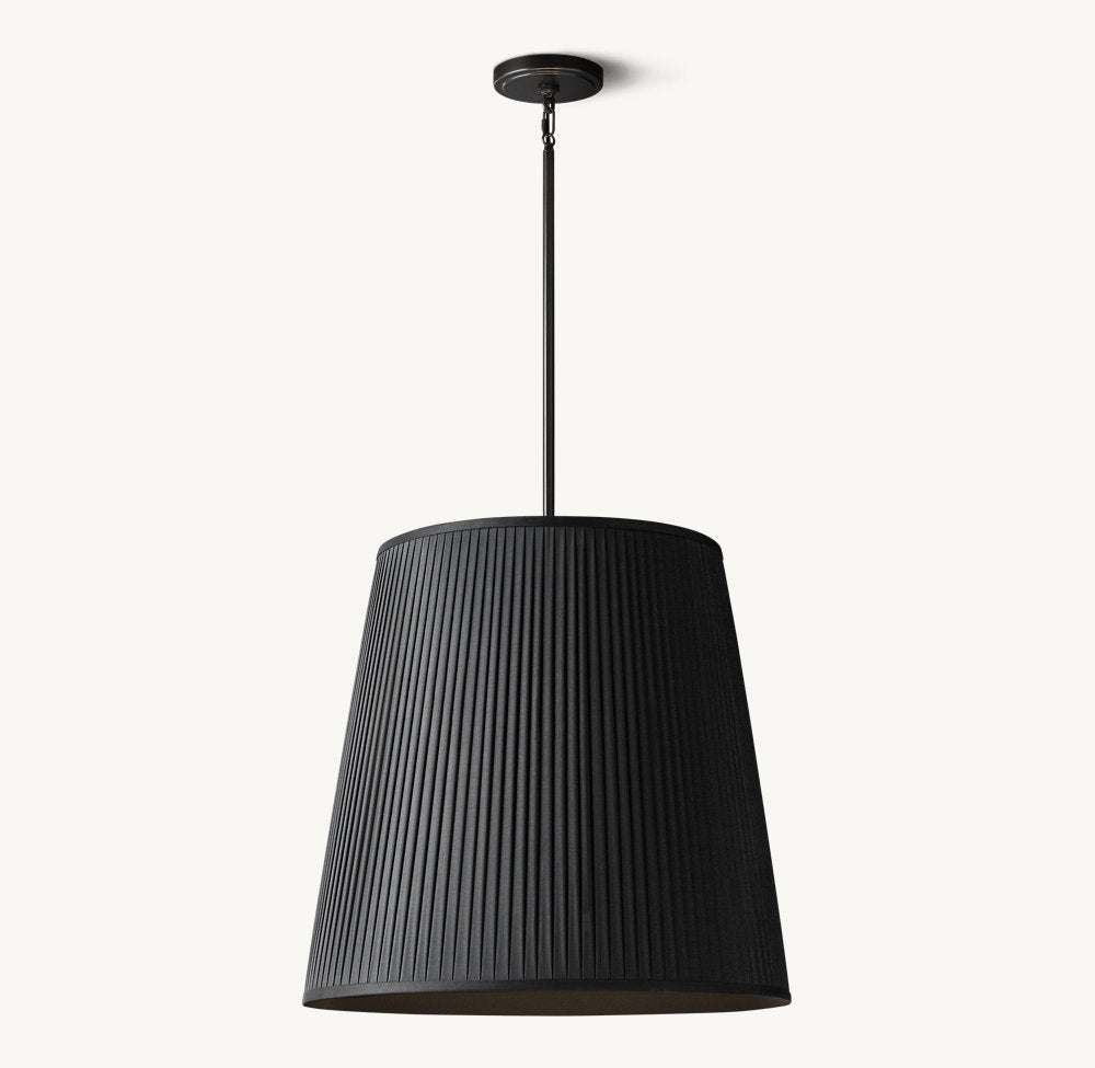 REED BLACK PLEATED BARREL PENDANT
