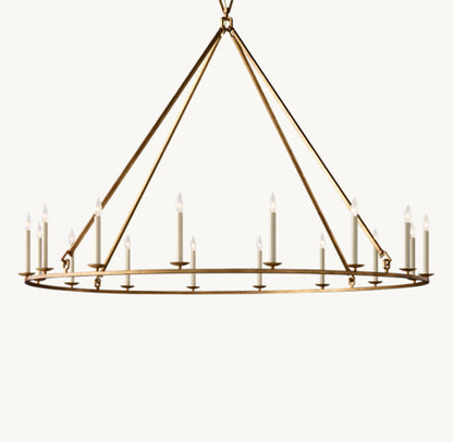 19TH C. ENGLISH OPENWORK ROUND CHANDELIER 72"