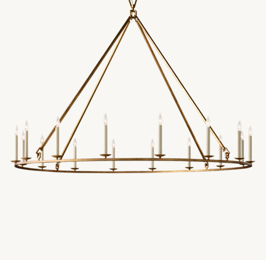 19TH C. ENGLISH OPENWORK ROUND CHANDELIER 72"