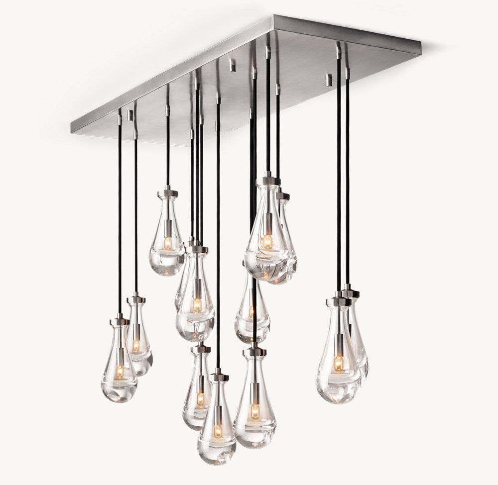 RAIN RECTANGULAR CHANDELIER 54"