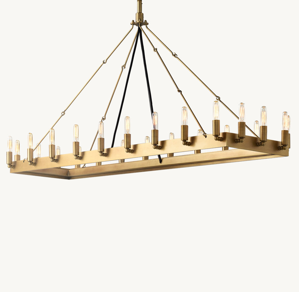 CAMINO VINTAGE FILAMENT RECTANGULAR CHANDELIER 52"