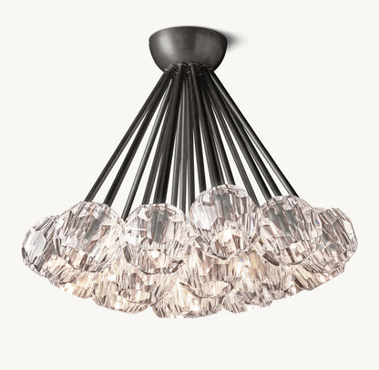 BOULE DE CRISTAL CLEAR GLASS FLUSHMOUNT 24"