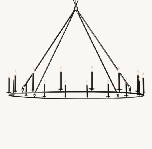 19TH C. ENGLISH OPENWORK ROUND CHANDELIER 72"