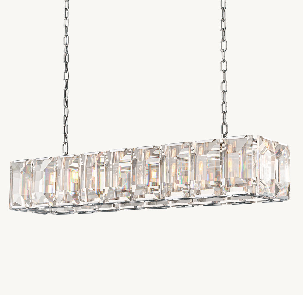 HARLOW CRYSTAL RECTANGULAR CHANDELIER 62"