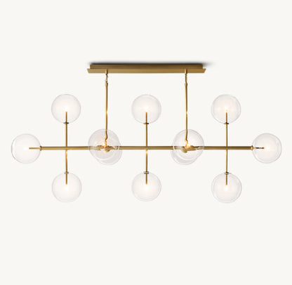 GLASS GLOBE MOBILE LINEAR CHANDELIER