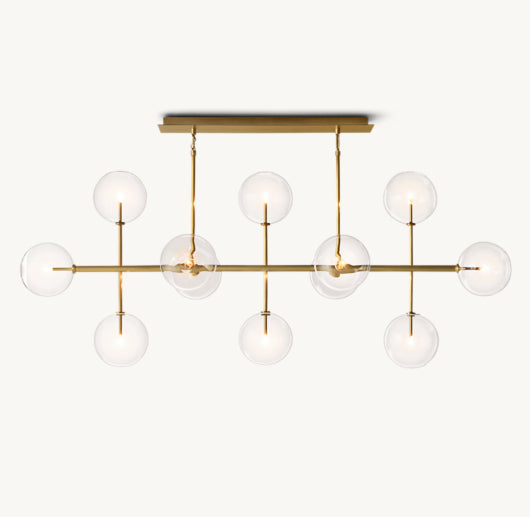GLASS GLOBE MOBILE LINEAR CHANDELIER