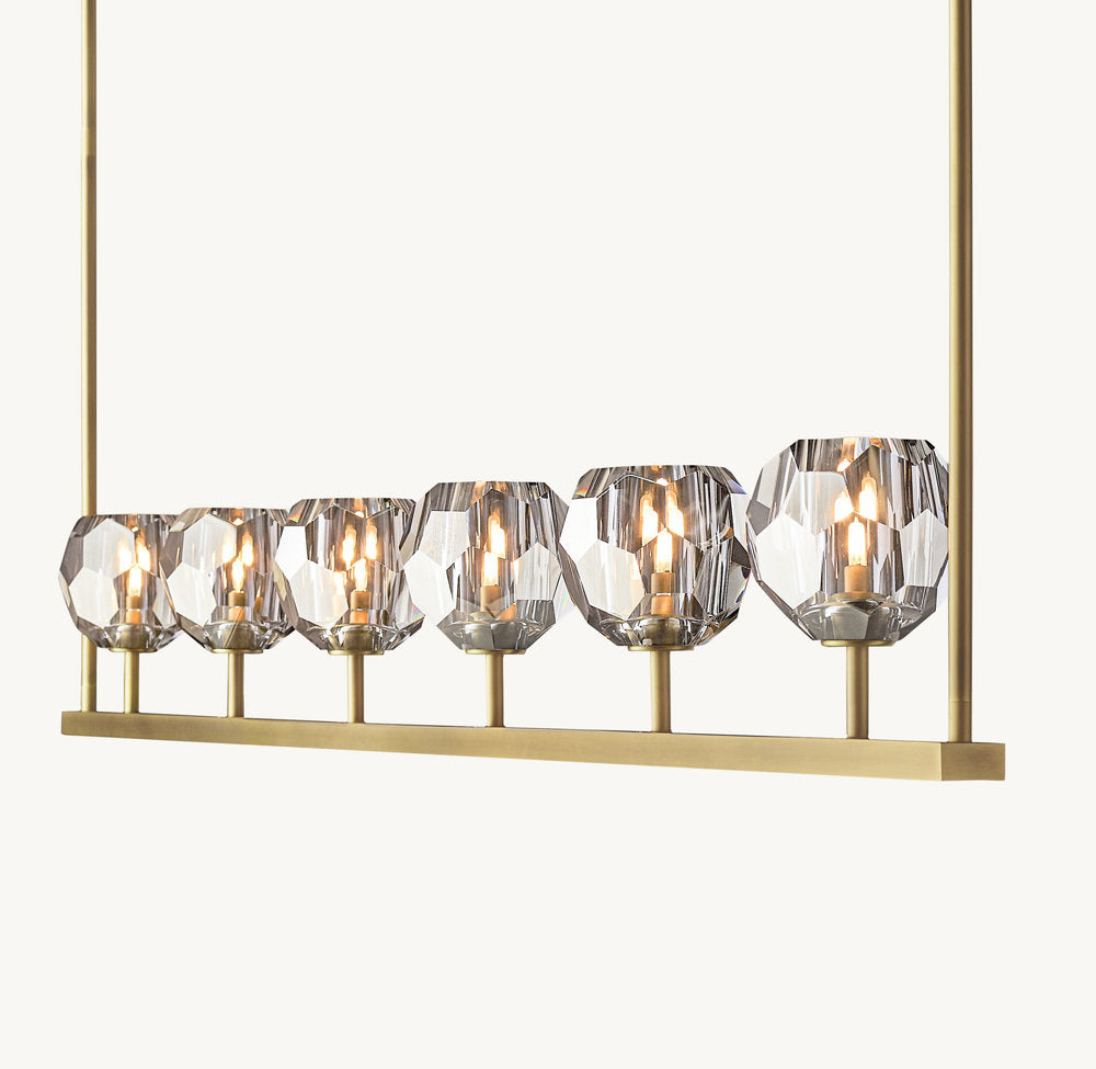 BOULE DE CRISTAL SMOKE GLASS LINEAR CHANDELIER 60"