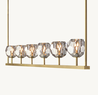BOULE DE CRISTAL SMOKE GLASS LINEAR CHANDELIER 60"