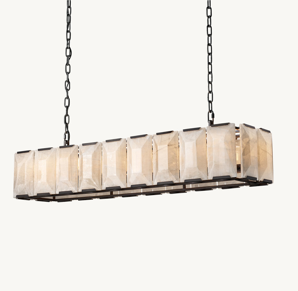 HARLOW CALCITE RECTANGULAR CHANDELIER 62"