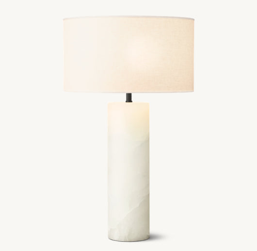 SAREZZO STONE CYLINDRICAL TABLE LAMP