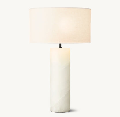 SAREZZO STONE CYLINDRICAL TABLE LAMP
