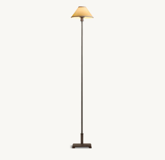 PETITE CANDLESTICK LINEN SHADE FLOOR LAMP