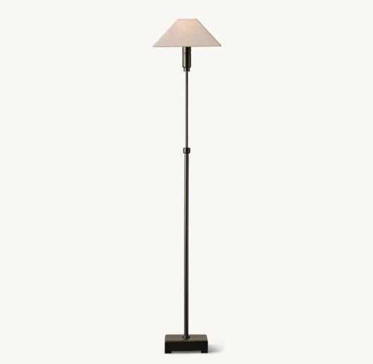 PYRAMID LINEN SHADE TELESCOPING FLOOR LAMP