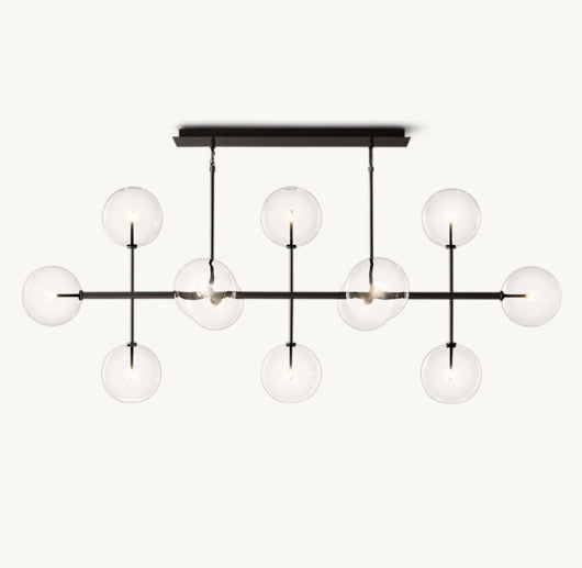 GLASS GLOBE MOBILE LINEAR CHANDELIER
