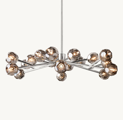 BOULE DE CRISTAL SMOKE GLASS ROUND CHANDELIER 48"