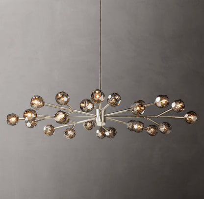 BOULE DE CRISTAL SMOKE GLASS OVAL CHANDELIER 72"