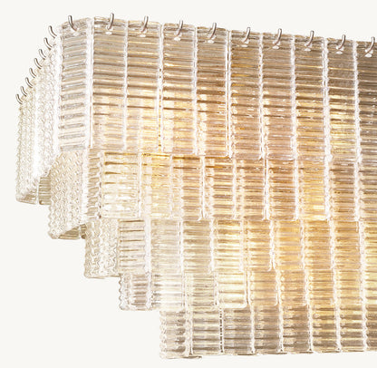 SIRENE CLEAR GLASS RECTANGULAR CHANDELIER 77"