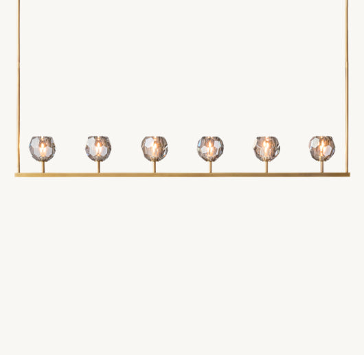 BOULE DE CRISTAL SMOKE GLASS LINEAR CHANDELIER 60"