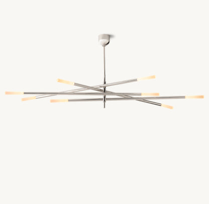 ROUSSEAU 8-LIGHT MOBILE ETCHED ROD CHANDELIER