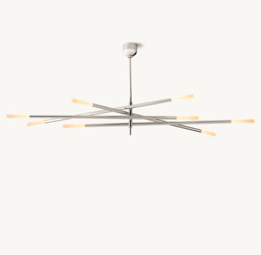 ROUSSEAU 8-LIGHT MOBILE ETCHED ROD CHANDELIER