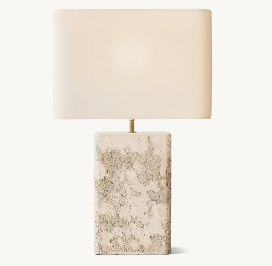 TALLADO CLASSICO TRAVERTINE RECTANGULAR TABLE LAMP