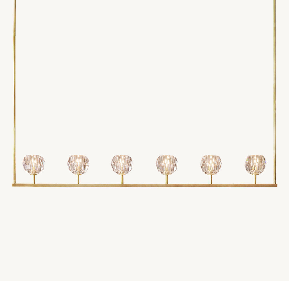 BOULE DE CRISTAL CLEAR GLASS LINEAR CHANDELIER 60"