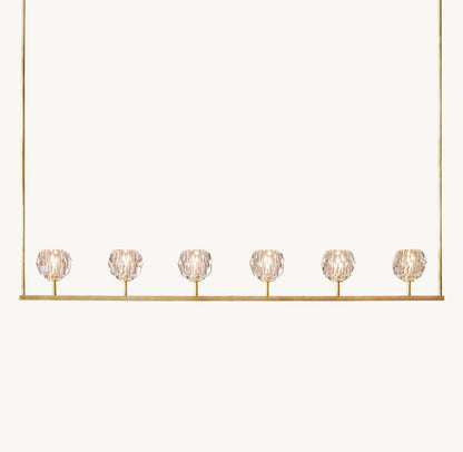 BOULE DE CRISTAL CLEAR GLASS LINEAR CHANDELIER 60"