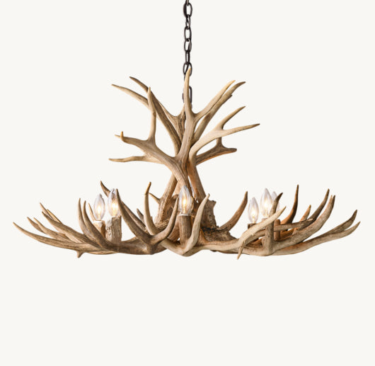 NATURAL ANTLER CHANDELIER 36"