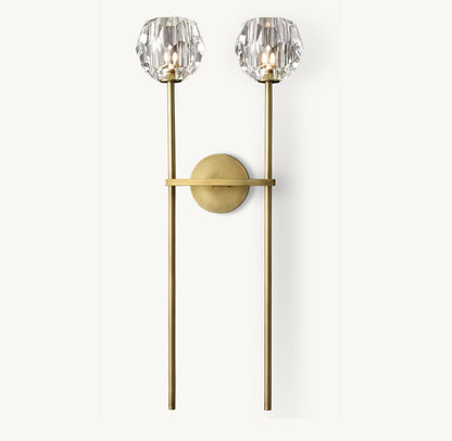 BOULE DE CRISTAL CLEAR GLASS GRAND DOUBLE SCONCE