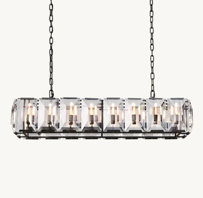 HARLOW CRYSTAL RECTANGULAR CHANDELIER 54"