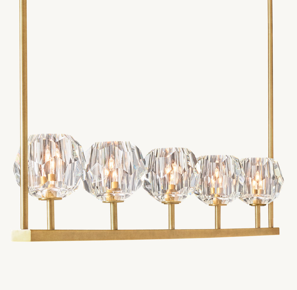 BOULE DE CRISTAL CLEAR GLASS LINEAR CHANDELIER 48"