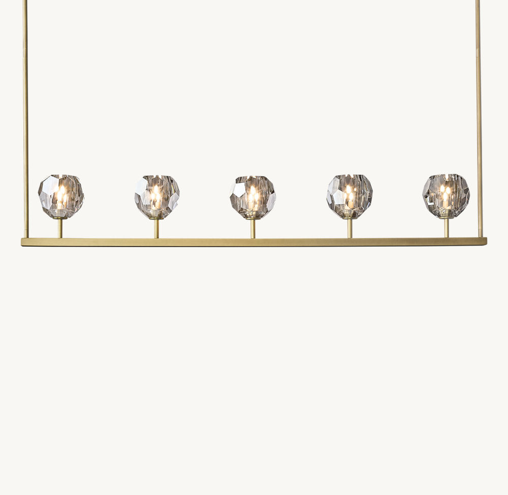 BOULE DE CRISTAL SMOKE GLASS LINEAR CHANDELIER 48"