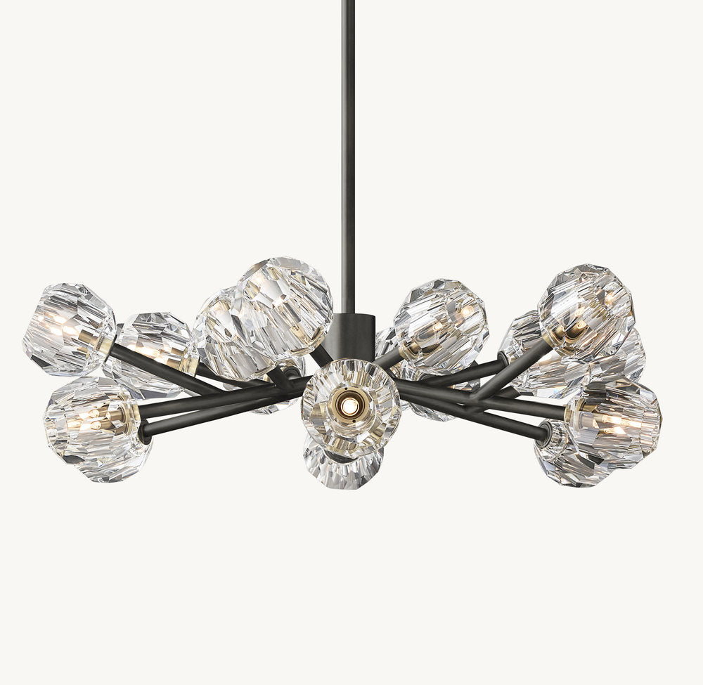 BOULE DE CRISTAL CLEAR GLASS ROUND CHANDELIER 36"