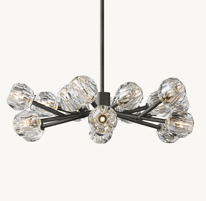 BOULE DE CRISTAL CLEAR GLASS ROUND CHANDELIER 36"