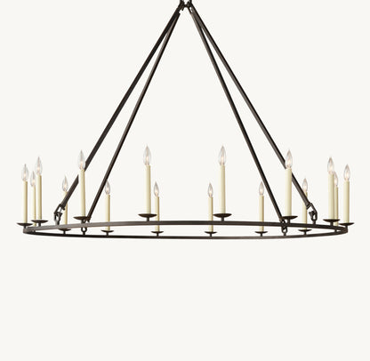 19TH C. ENGLISH OPENWORK ROUND CHANDELIER 60"