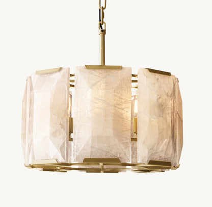 HARLOW CALCITE ROUND CHANDELIER 19"