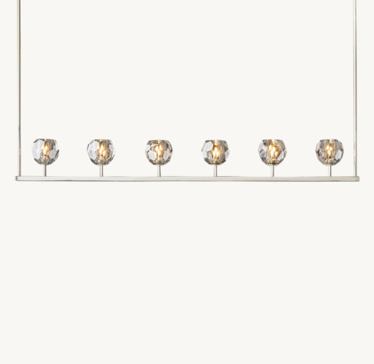 BOULE DE CRISTAL SMOKE GLASS LINEAR CHANDELIER 60"