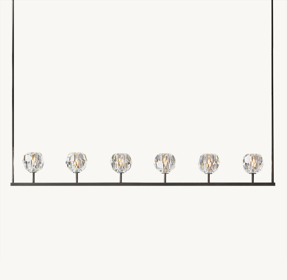 BOULE DE CRISTAL CLEAR GLASS LINEAR CHANDELIER 60"