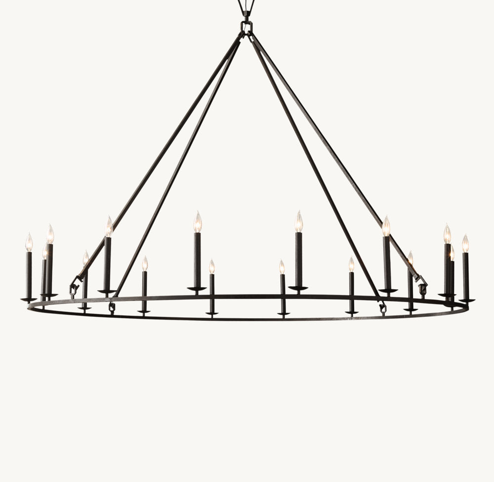 19TH C. ENGLISH OPENWORK ROUND CHANDELIER 72"