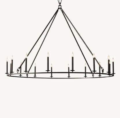 19TH C. ENGLISH OPENWORK ROUND CHANDELIER 72"