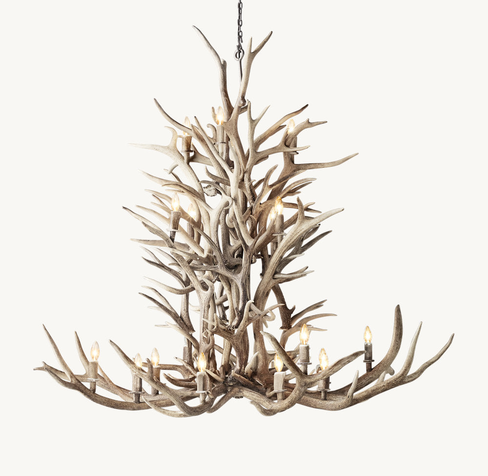 NATURAL ANTLER CHANDELIER 66"