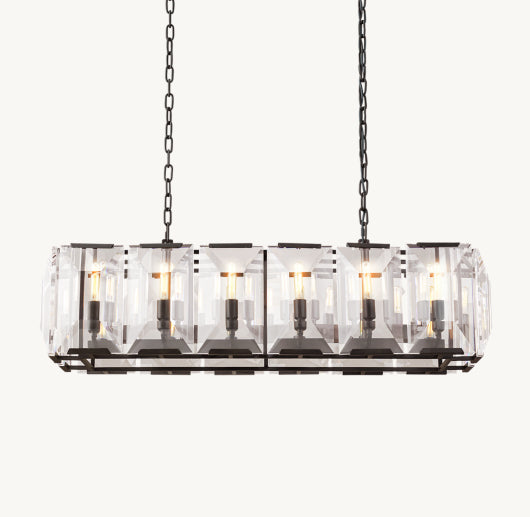 HARLOW CRYSTAL RECTANGULAR CHANDELIER 42"