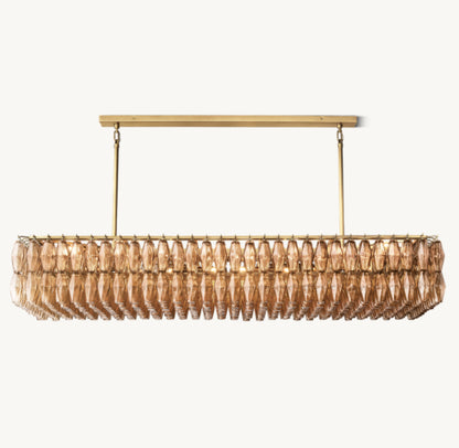 CHIARA SMOKE GLASS RECTANGULAR CHANDELIER 74"