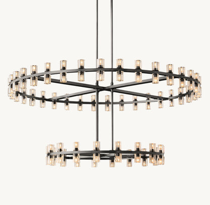 ARCACHON LED ROUND TWO-TIER CHANDELIER 60"