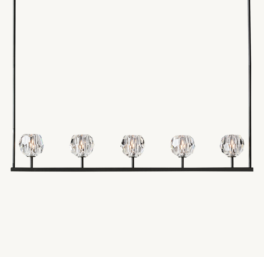 BOULE DE CRISTAL CLEAR GLASS LINEAR CHANDELIER 48"